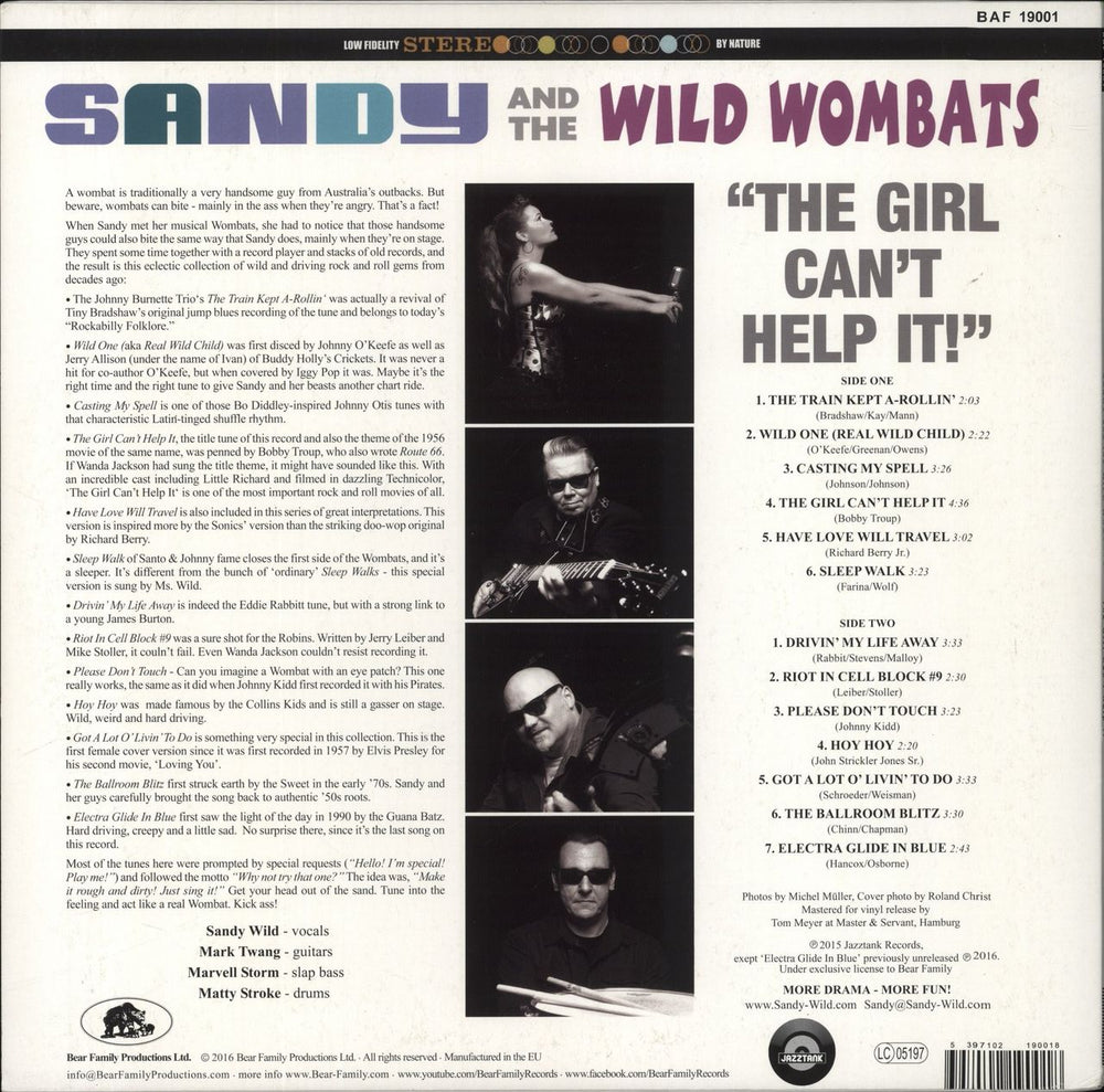 Sandy And The Wild Wombats "The Girl Can't Help It!" German vinyl LP album (LP record) 5397102190018