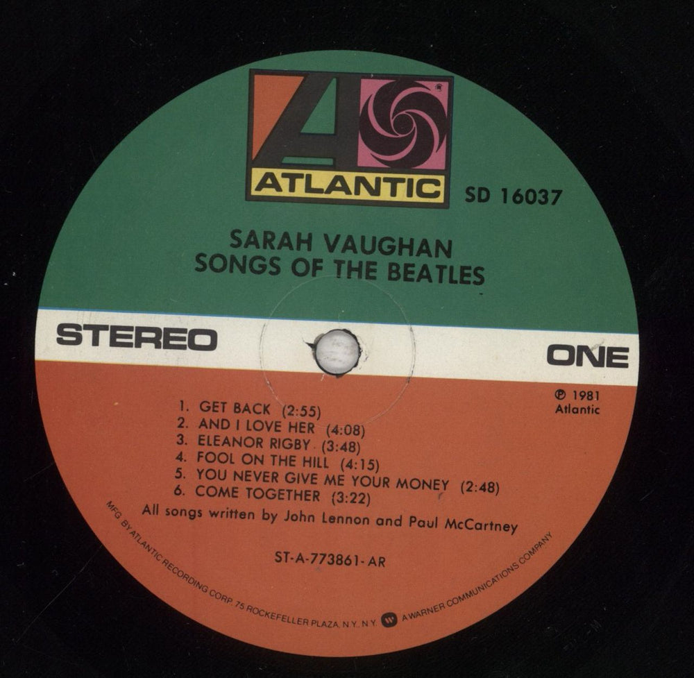 Sarah Vaughan Songs Of The Beatles US vinyl LP album (LP record) VAALPSO506426
