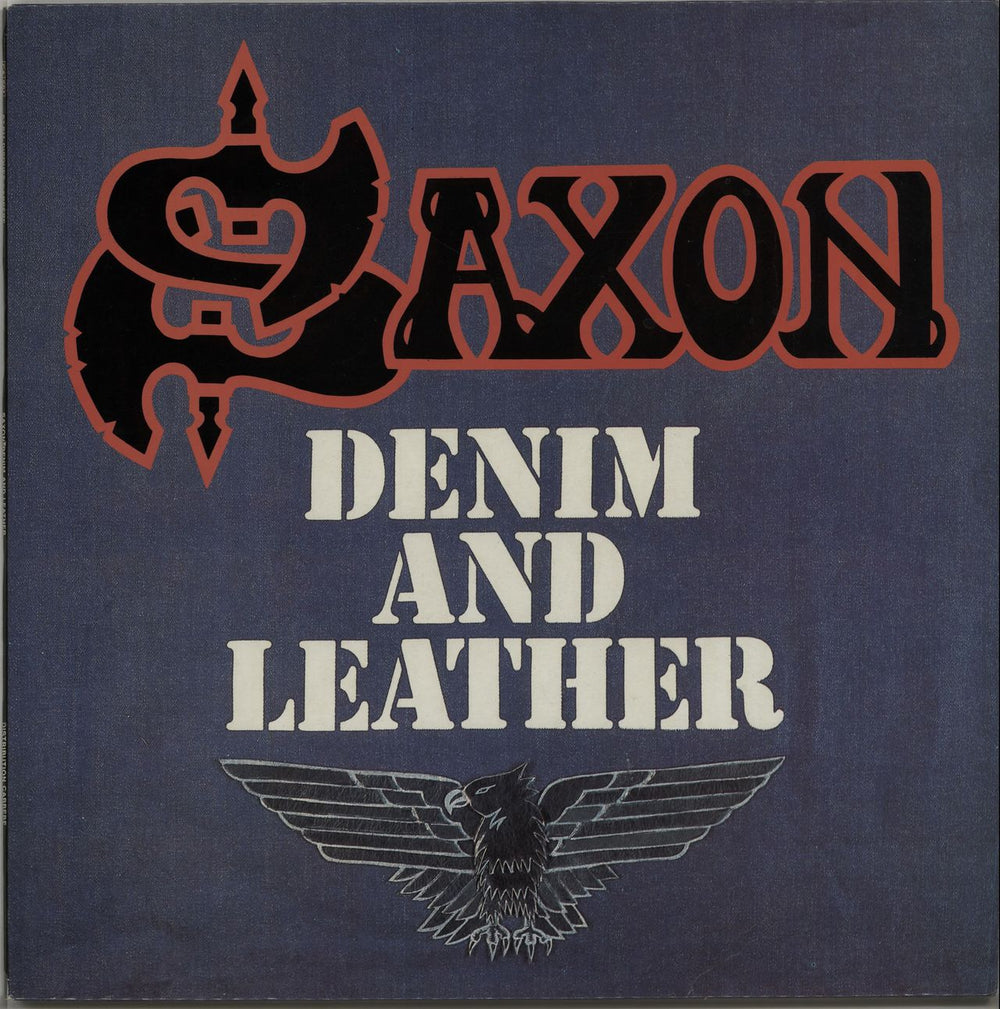 Saxon Denim And Leather French vinyl LP album (LP record) 67.811