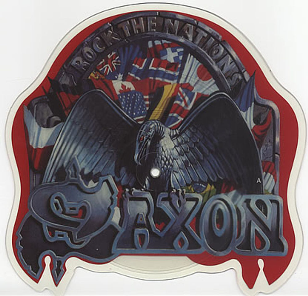 Saxon Rock The Nations UK shaped picture disc (picture disc vinyl record) EMIP5587