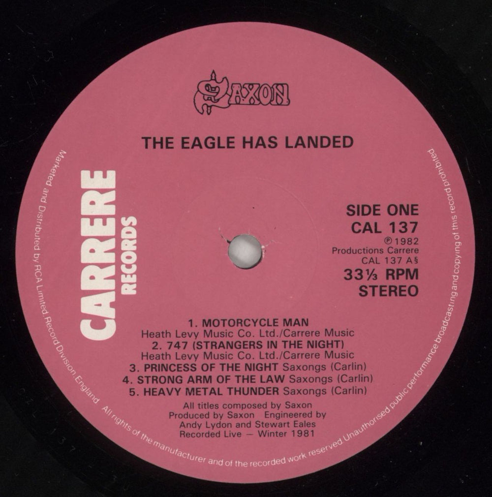 Saxon The Eagle Has Landed - Embossed + Merch Insert UK vinyl LP album (LP record) SAXLPTH781260