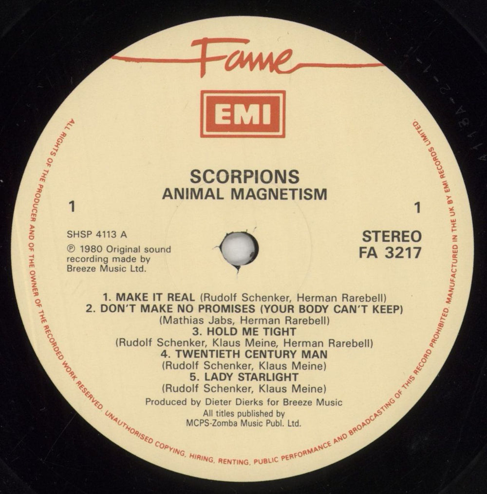 Scorpions Animal Magnetism UK vinyl LP album (LP record) SCOLPAN574110