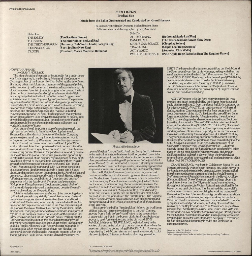 Scott Joplin Prodigal Son UK vinyl LP album (LP record)