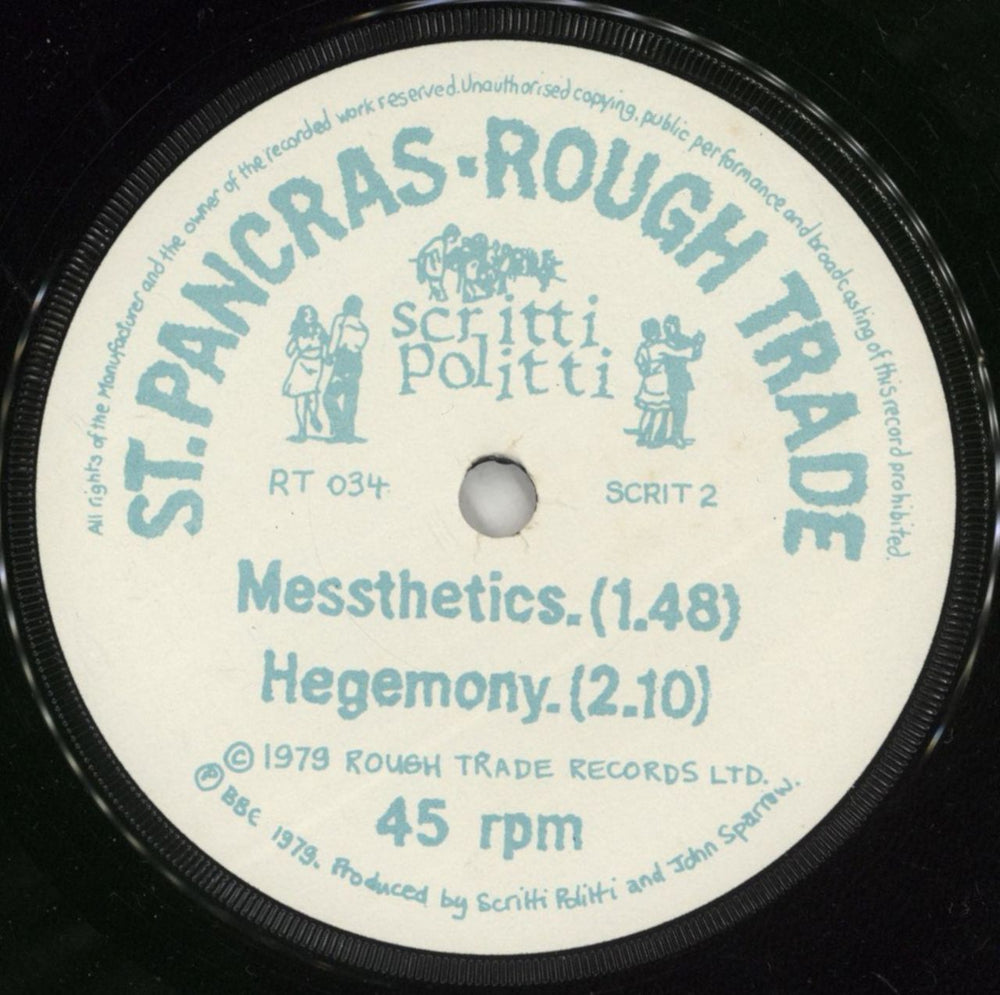 Scritti Politti Work In Progress EP UK 7" vinyl single (7 inch record / 45) SCR07WO336123