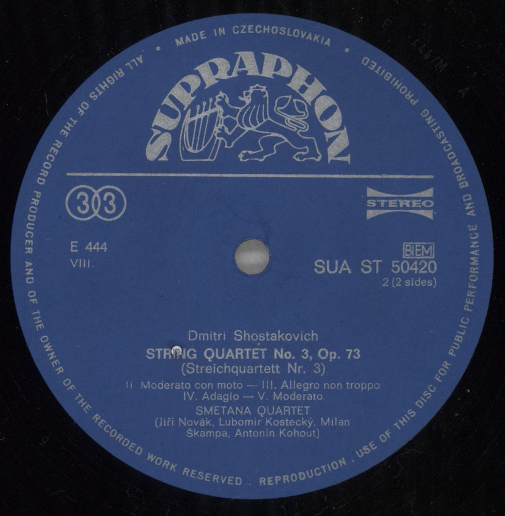 Sergei Prokofiev Prokofiev: String Quartet No. 1 / Shostakovich: String Quartet No. 3 Czech vinyl LP album (LP record) PJ3LPPR877852