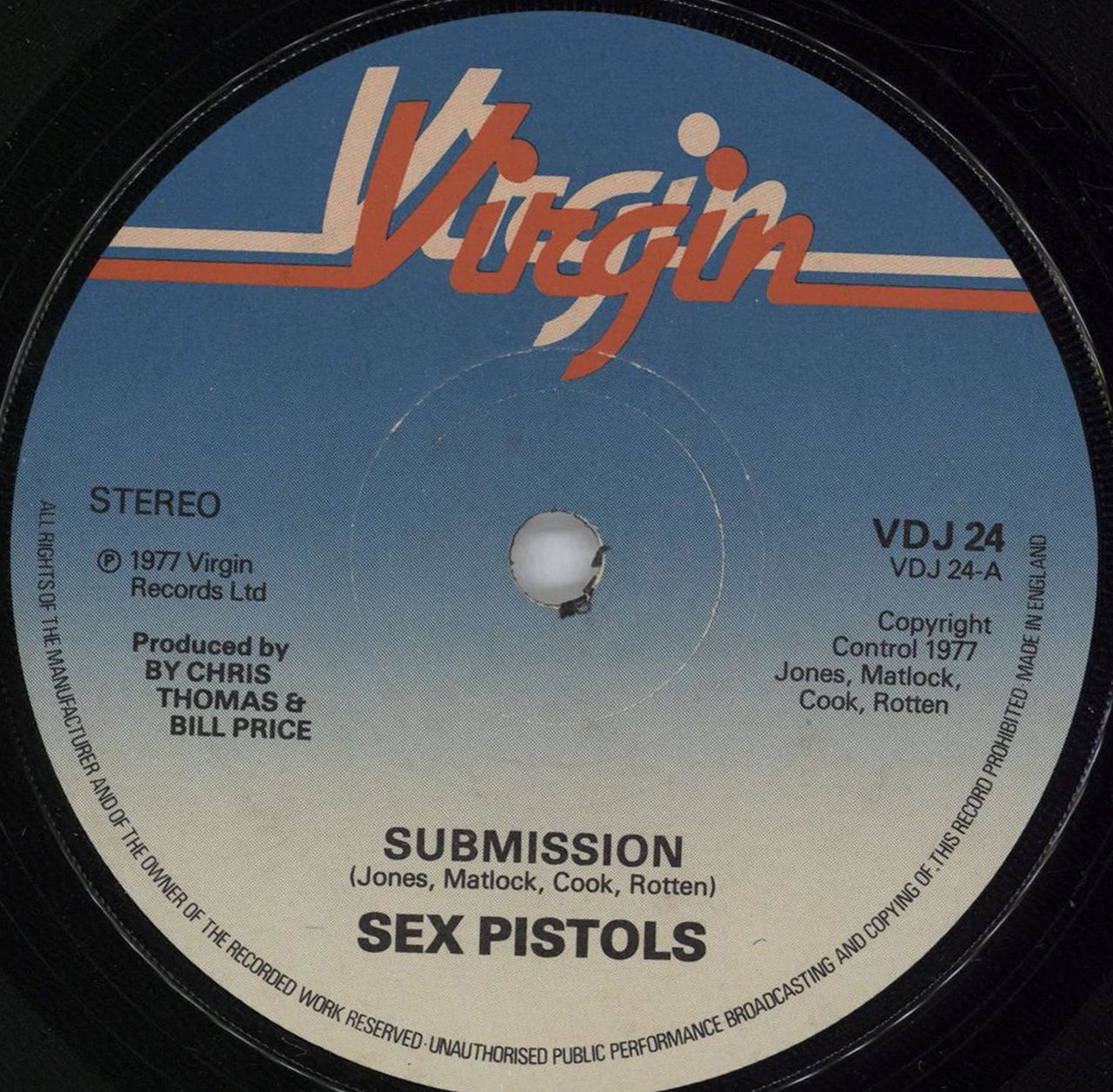 Sex Pistols Submission - 1-sided UK Promo 7