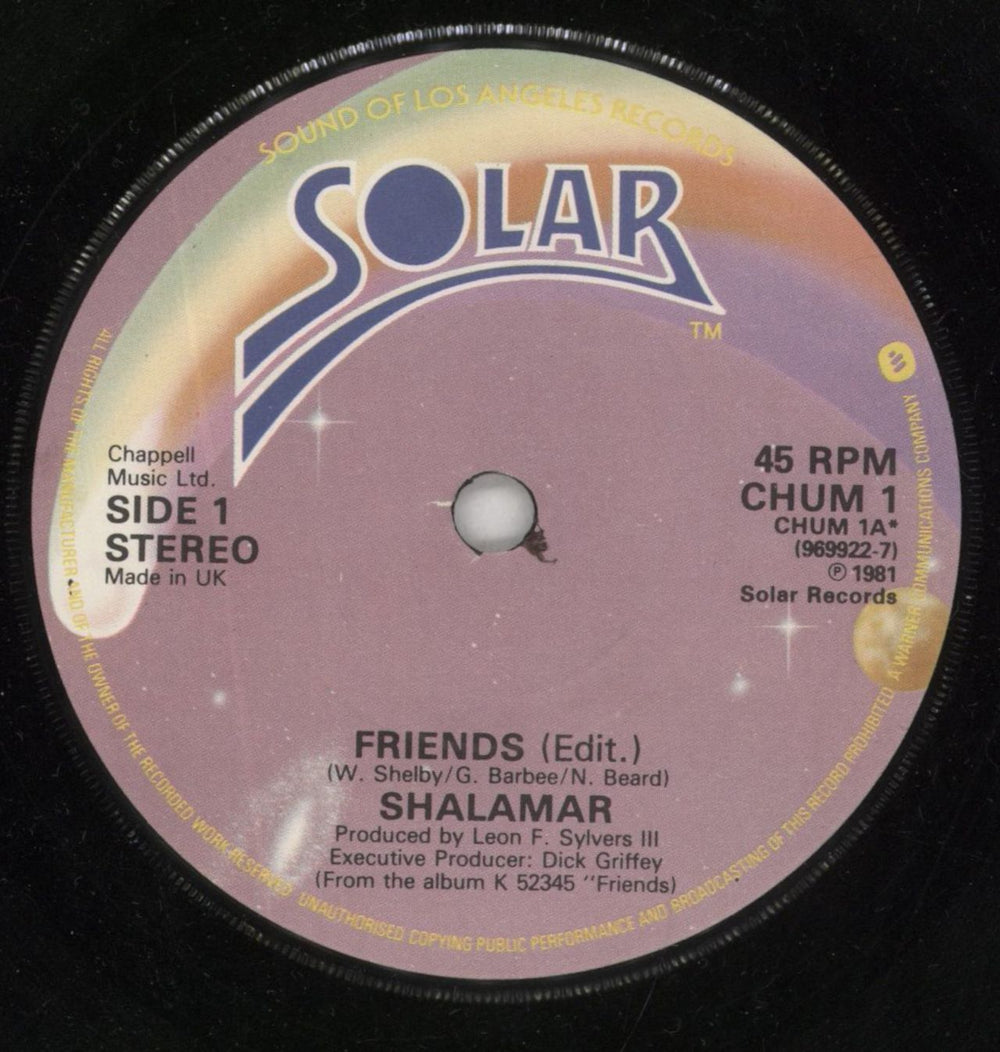 Shalamar Friends UK 7" vinyl single (7 inch record / 45) SHL07FR571697
