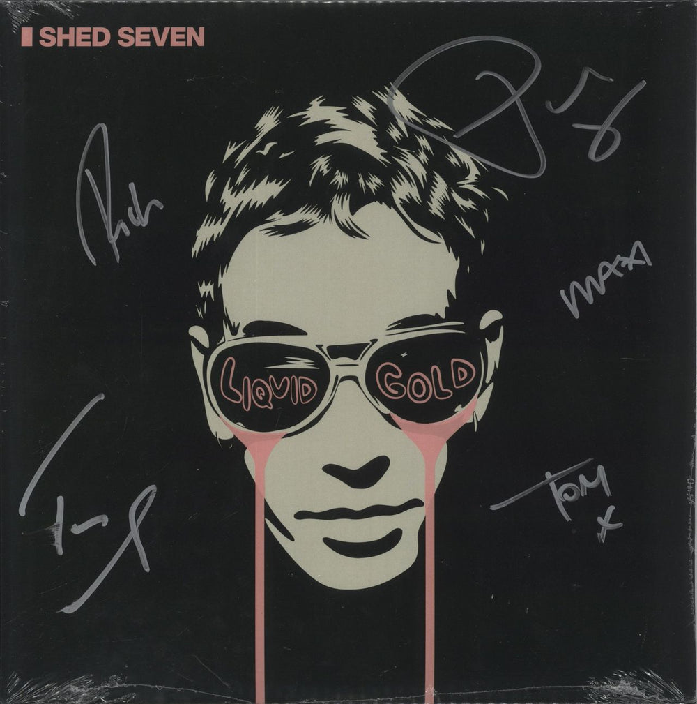Shed Seven Liquid Gold - Green Vinyl + Autographed Sleeve - Sealed UK 2-LP vinyl record set (Double LP Album) COOKLP920AM