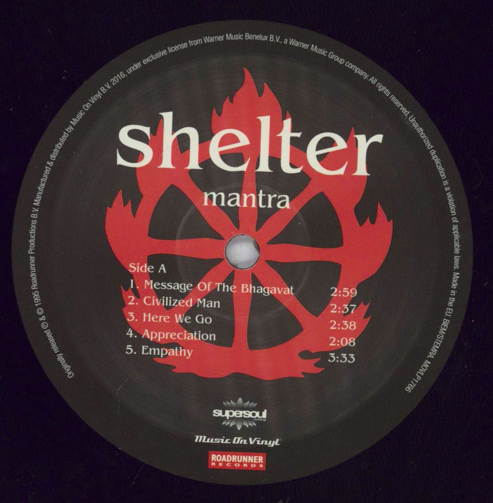 Shelter Mantra UK vinyl LP album (LP record) V2FLPMA826441