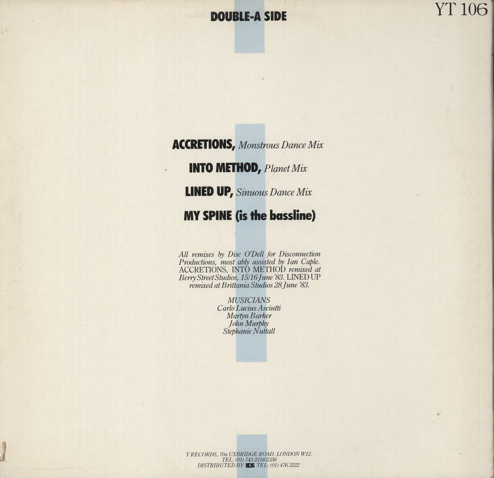 Shriekback Lined Up / My Spine UK 12" vinyl single (12 inch record / Maxi-single)