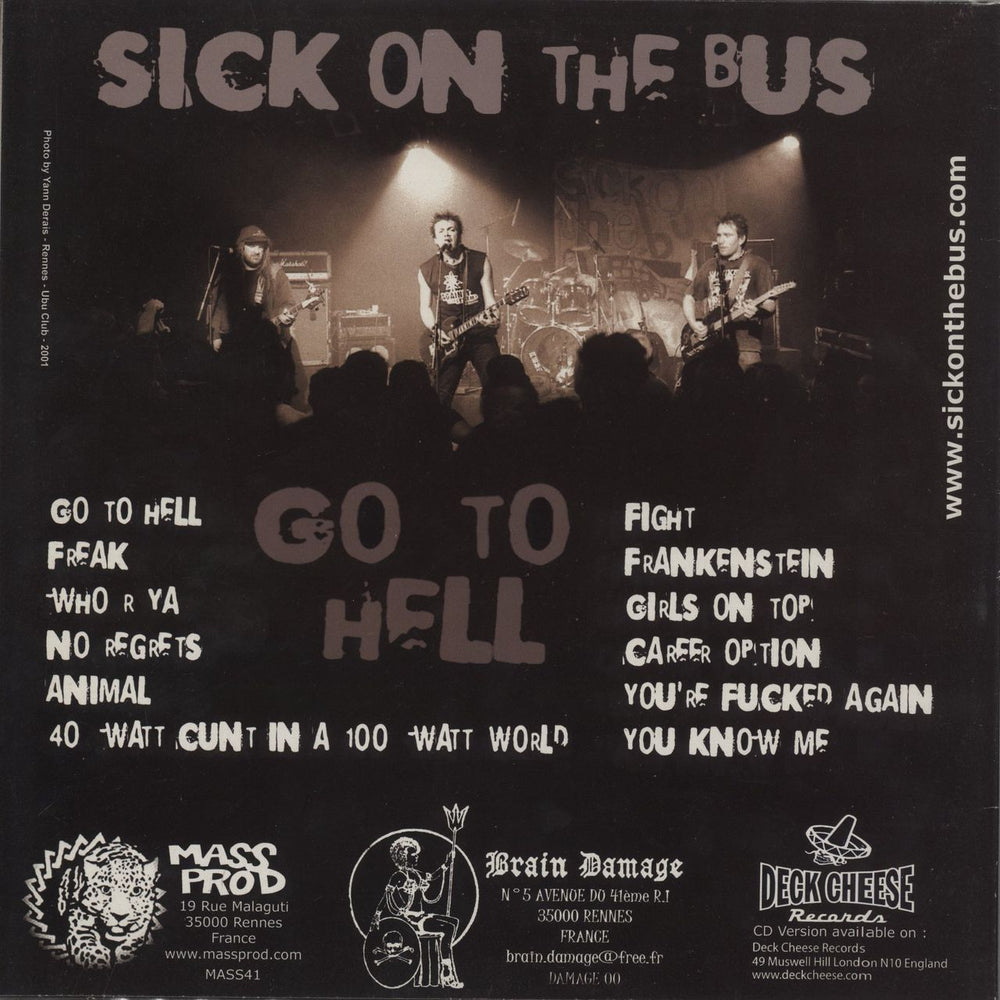 Sick On The Bus Go To Hell French Vinyl LP — RareVinyl.com