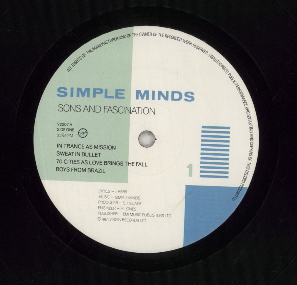 Simple Minds Sons And Fascination - EX UK vinyl LP album (LP record) SIMLPSO698282