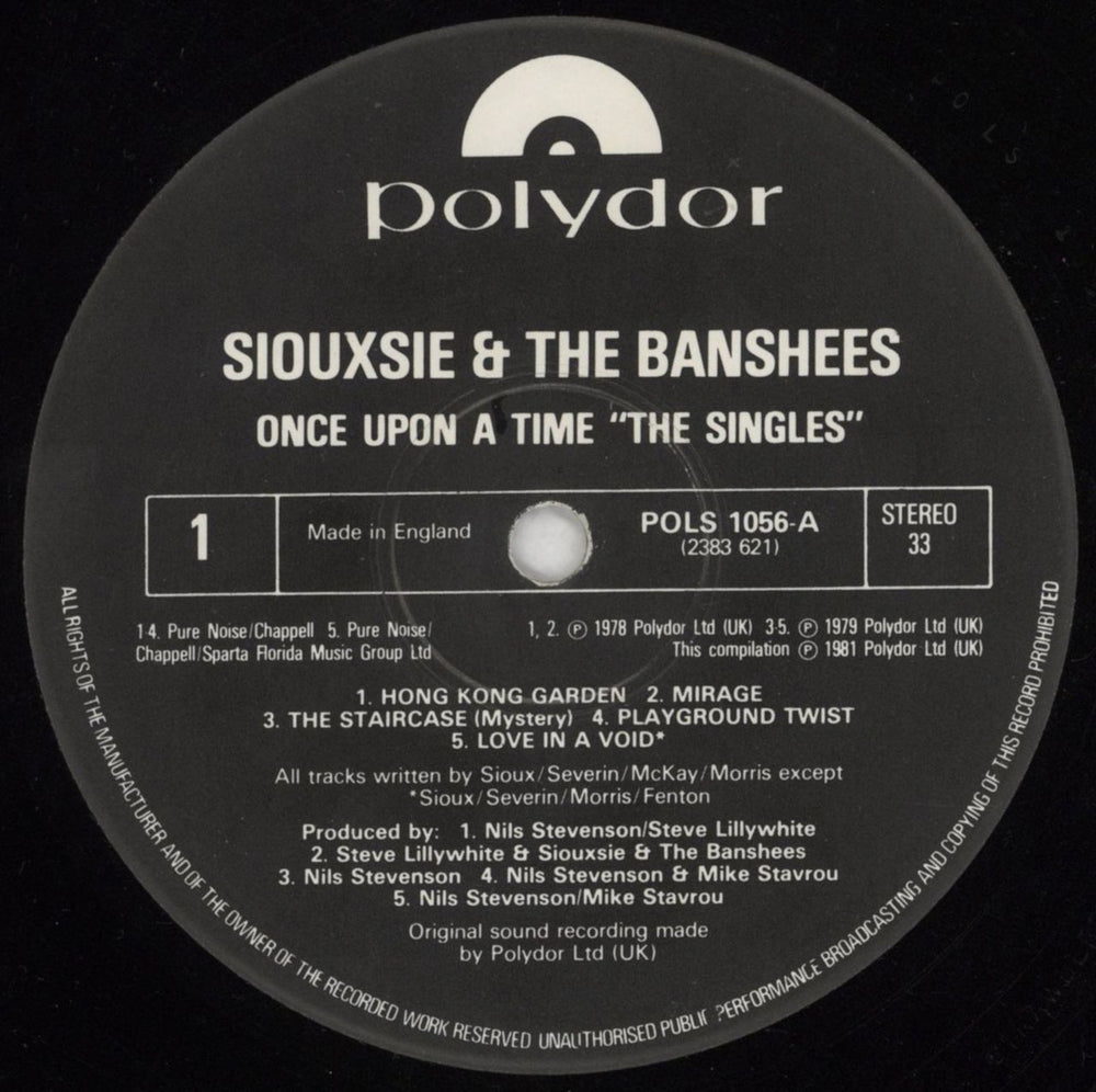 Siouxsie & The Banshees Once Upon A Time / The Singles UK vinyl LP album (LP record) SIOLPON240772