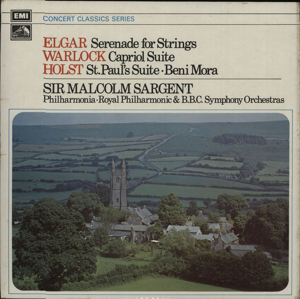 Sir Malcolm Sargent Elgar: Serenade For Strings / Warlock: Capriol Suite / Holst: St. Paul's Suite & Beni Mora UK vinyl LP album (LP record) SXLP30126