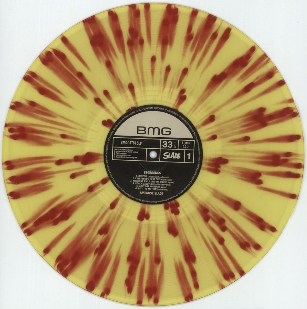 Slade Beginnings - Yellow & Red Splatter Vinyl UK vinyl LP album (LP record) SDELPBE876245