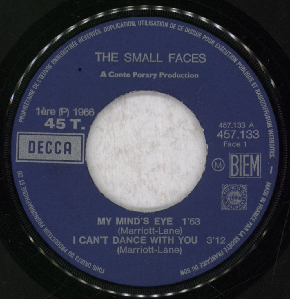 Small Faces My Mind's Eye EP - EX French 7" vinyl single (7 inch record / 45) SMF07MY320861