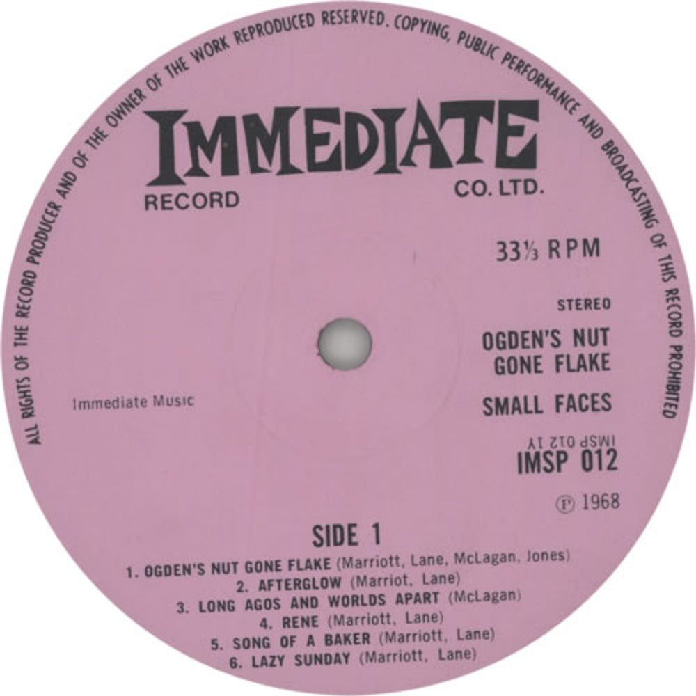 Small Faces Ogdens' Nut Gone Flake - 2nd UK vinyl LP album (LP record) SMFLPOG188748