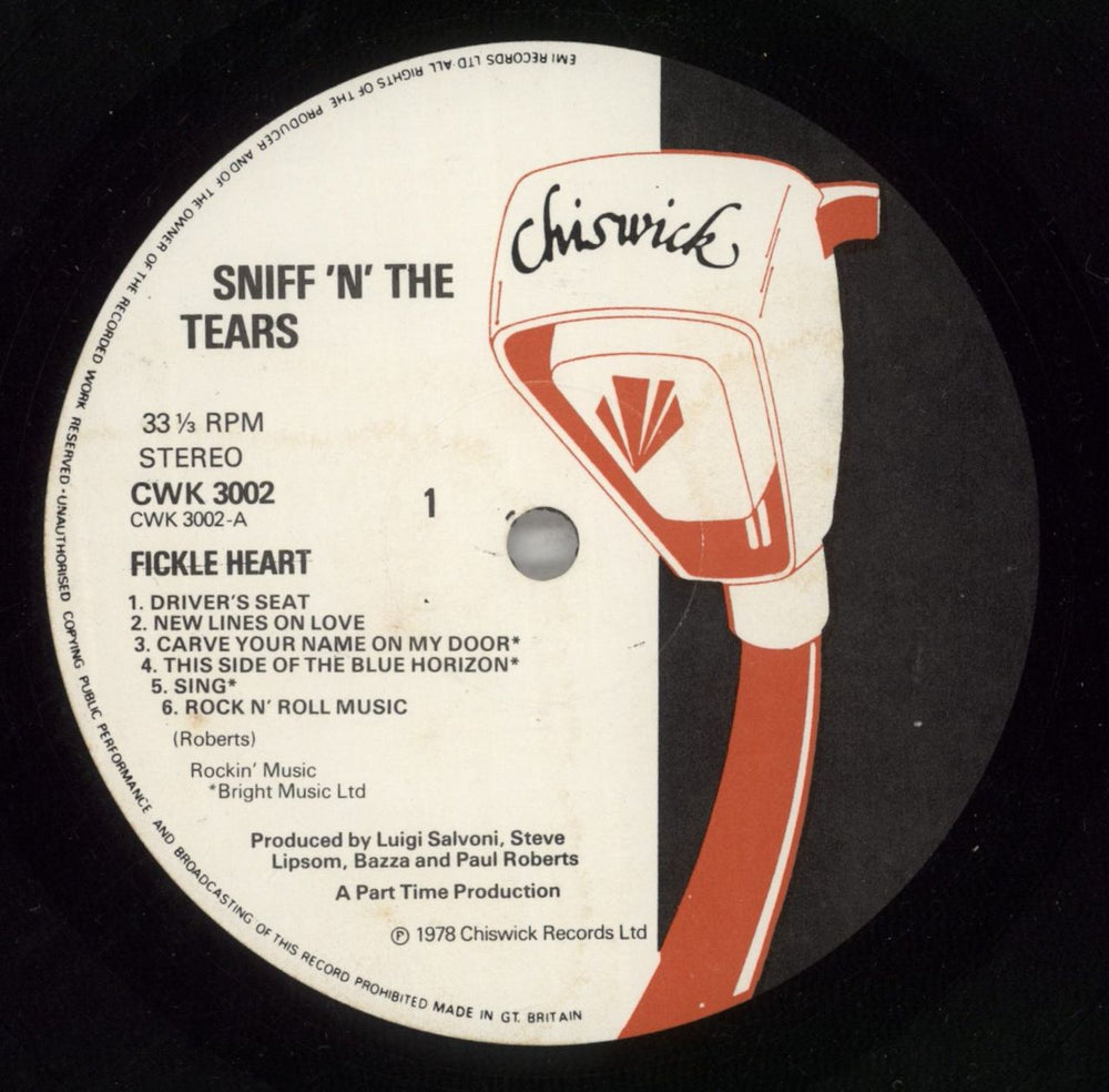 Sniff 'n' The Tears Fickle Heart UK vinyl LP album (LP record) S&TLPFI285459