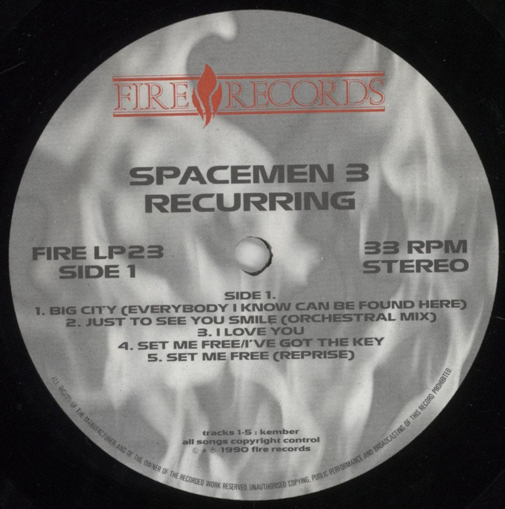 Spacemen 3 Recurring UK vinyl LP album (LP record) SP3LPRE81212