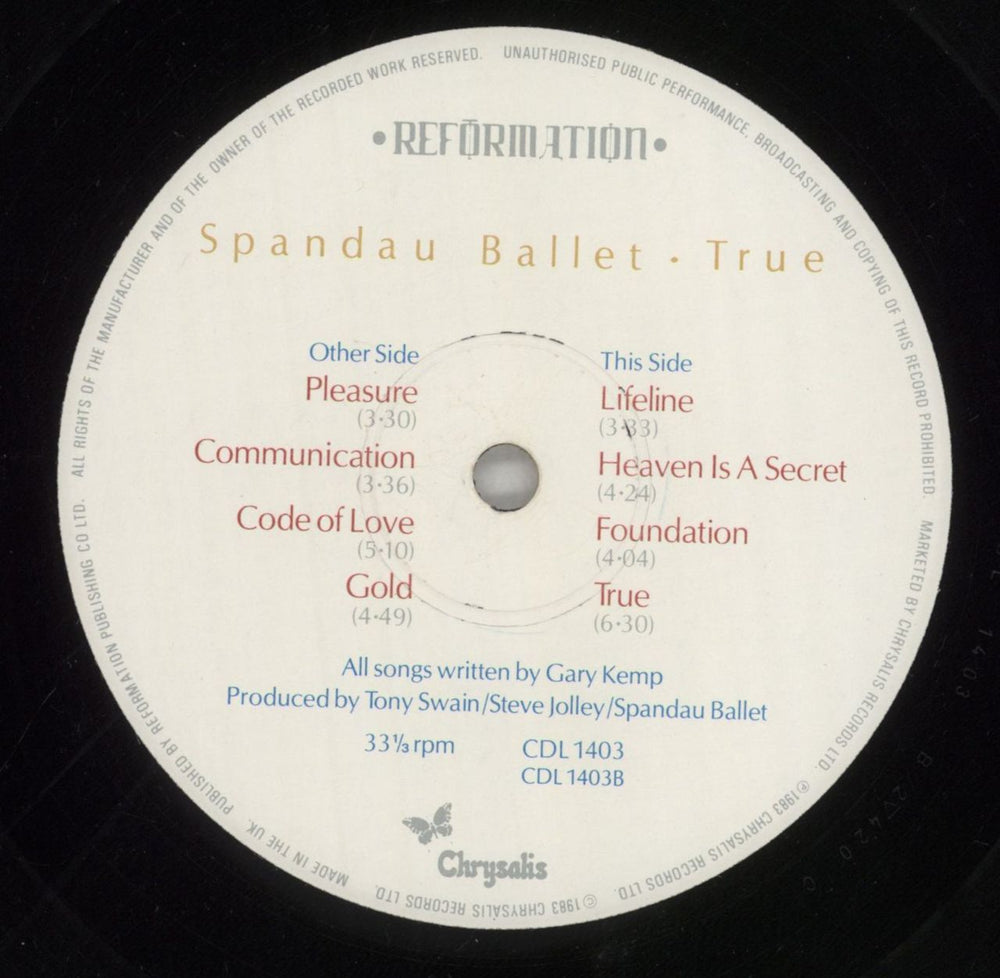 Spandau Ballet True UK vinyl LP album (LP record) SPBLPTR479111