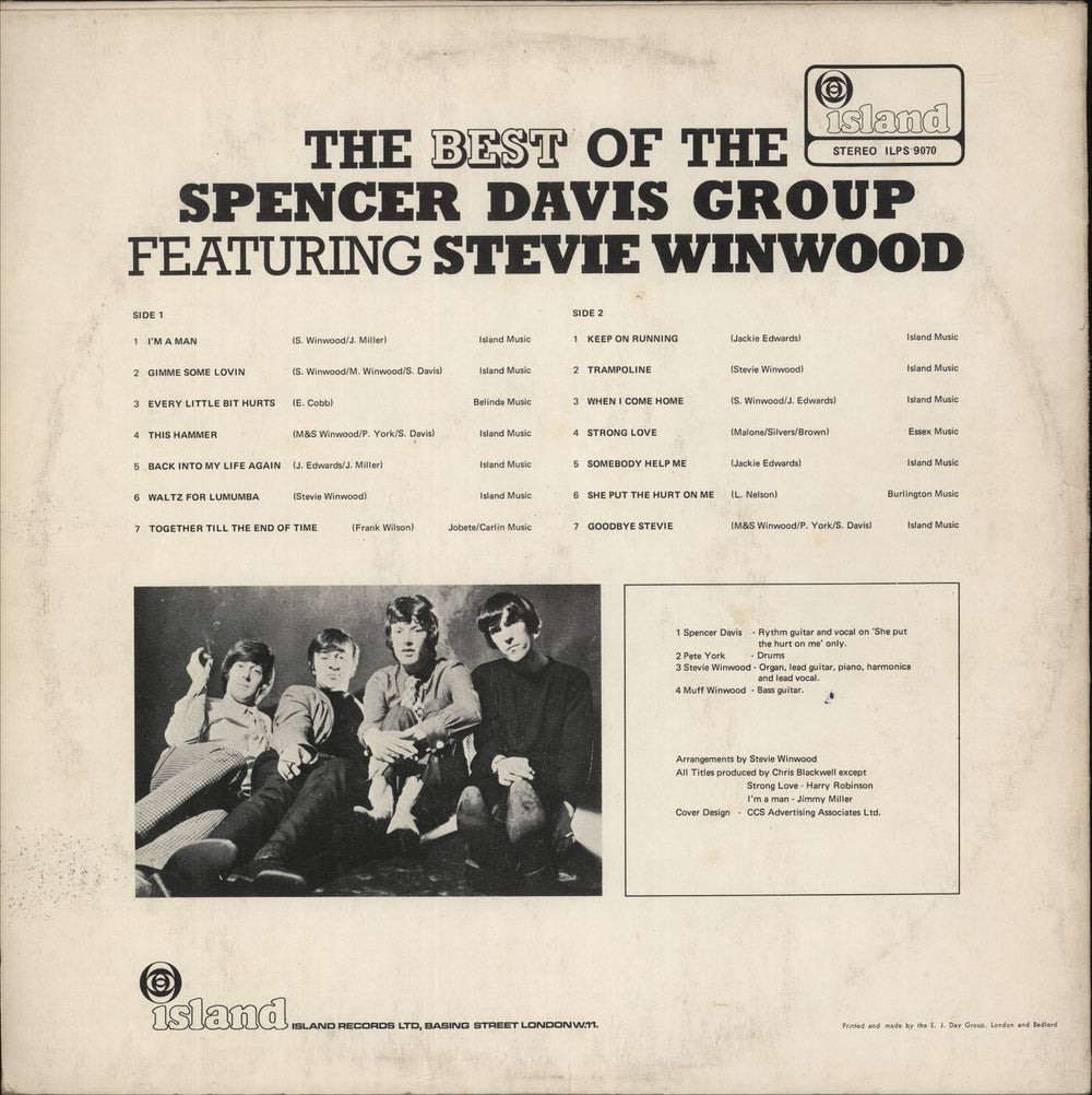 Spencer Davis Group The Best Of The Spencer Davis Group - 3rd UK vinyl LP album (LP record)