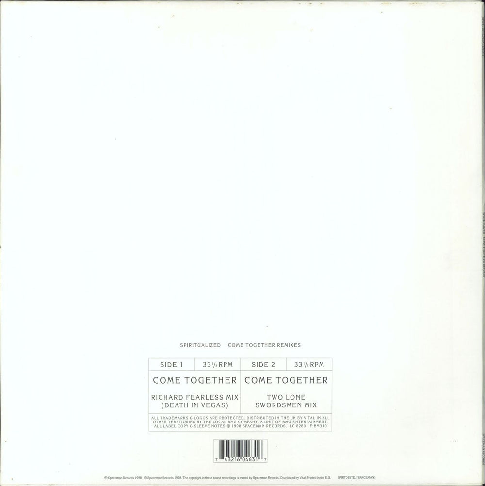 Spiritualized Come Together UK 12" vinyl single (12 inch record / Maxi-single) 743216046317