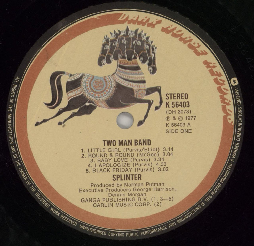 Splinter Two Man Band - EX UK vinyl LP album (LP record) S-RLPTW68359