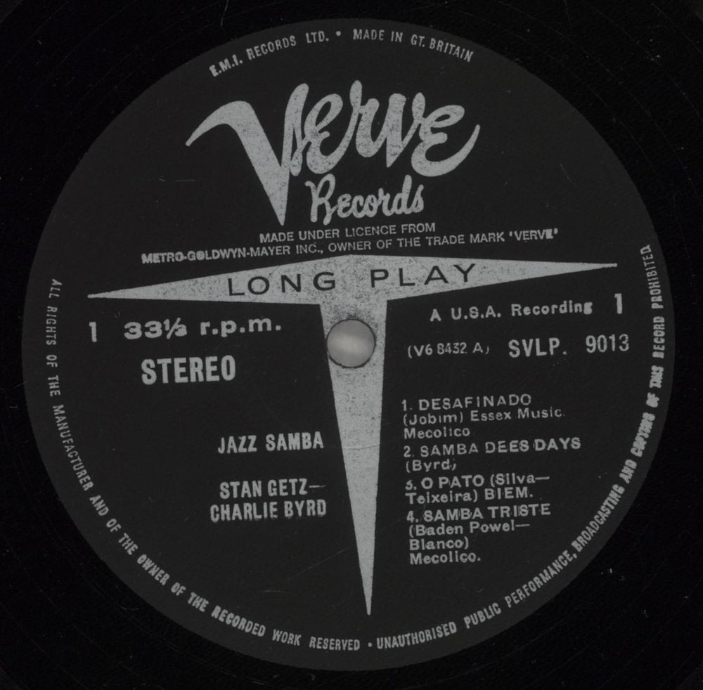 Stan Getz Jazz Samba - EX UK vinyl LP album (LP record) SGQLPJA880652