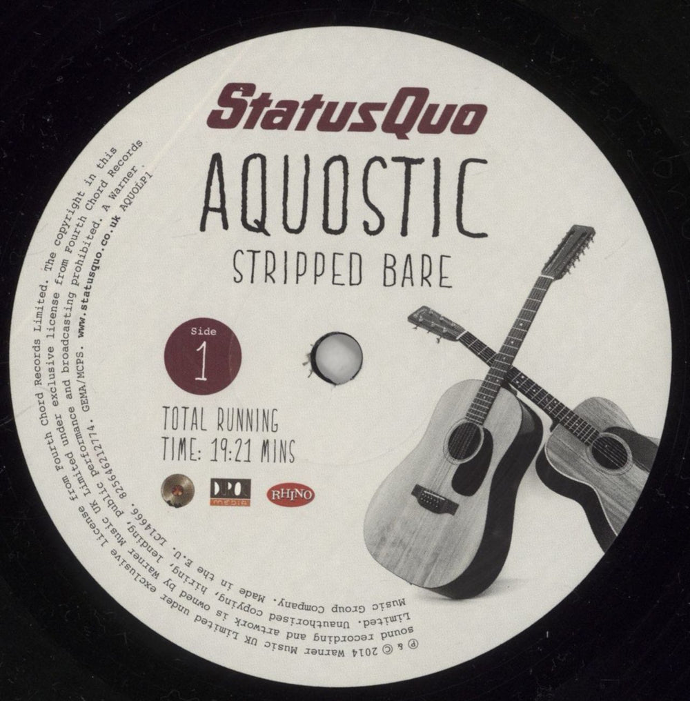 Status Quo Aquostic: Stripped Bare UK 2-LP vinyl record set (Double LP Album) QUO2LAQ862872