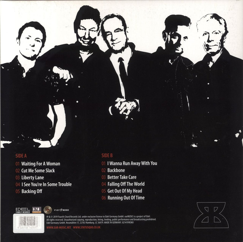 Status Quo Backbone - Red Vinyl UK vinyl LP album (LP record) 4029759142997