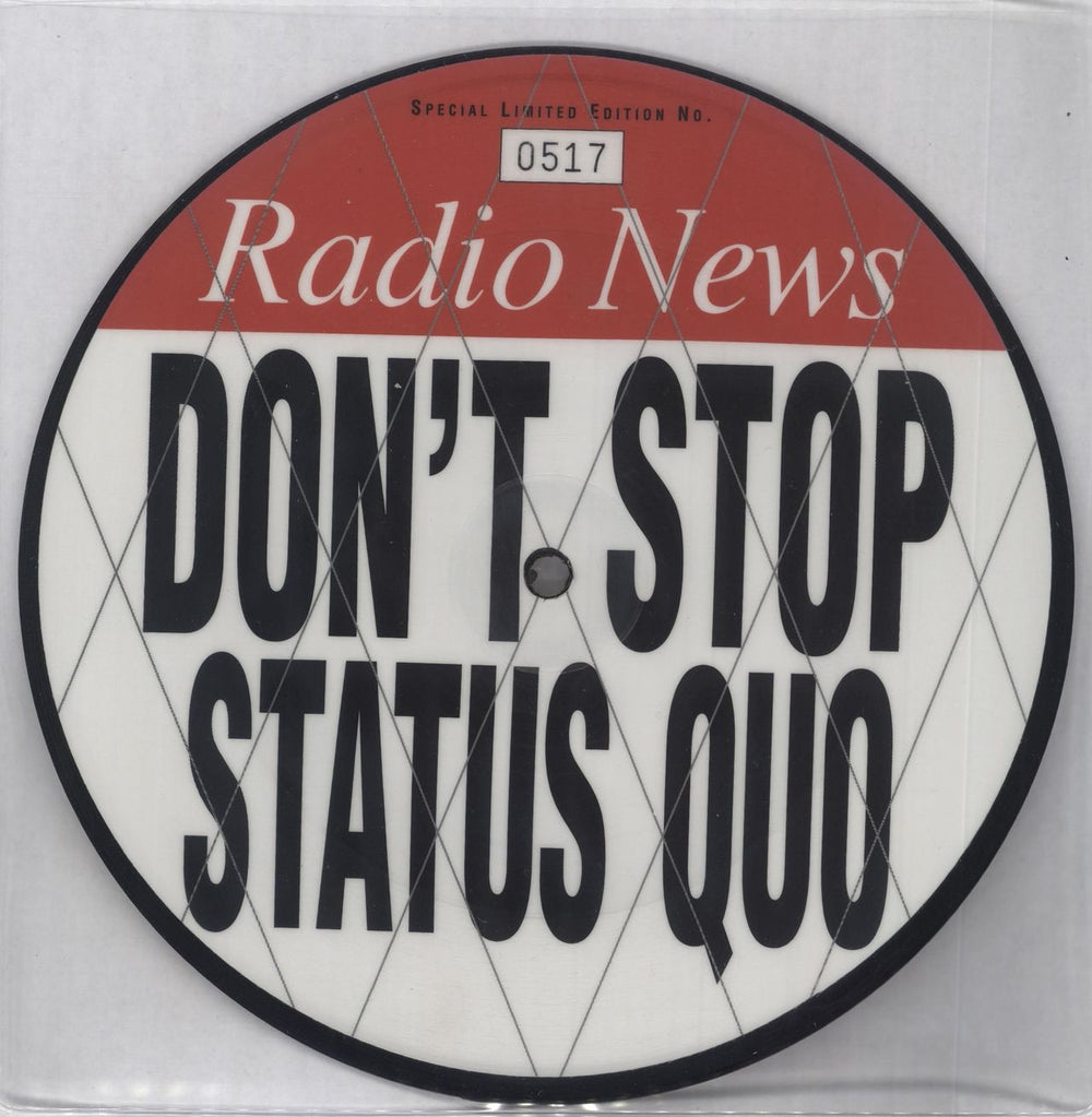 Status Quo Don't Stop UK 7" vinyl picture disc (7 inch picture disc single) 5766347