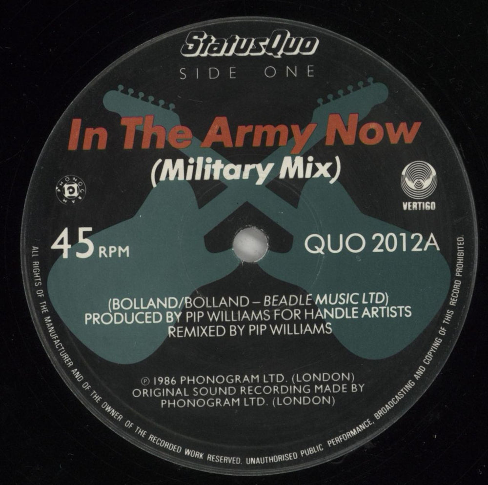 Status Quo In The Army Now UK 12" vinyl single (12 inch record / Maxi-single) QUO12IN34181