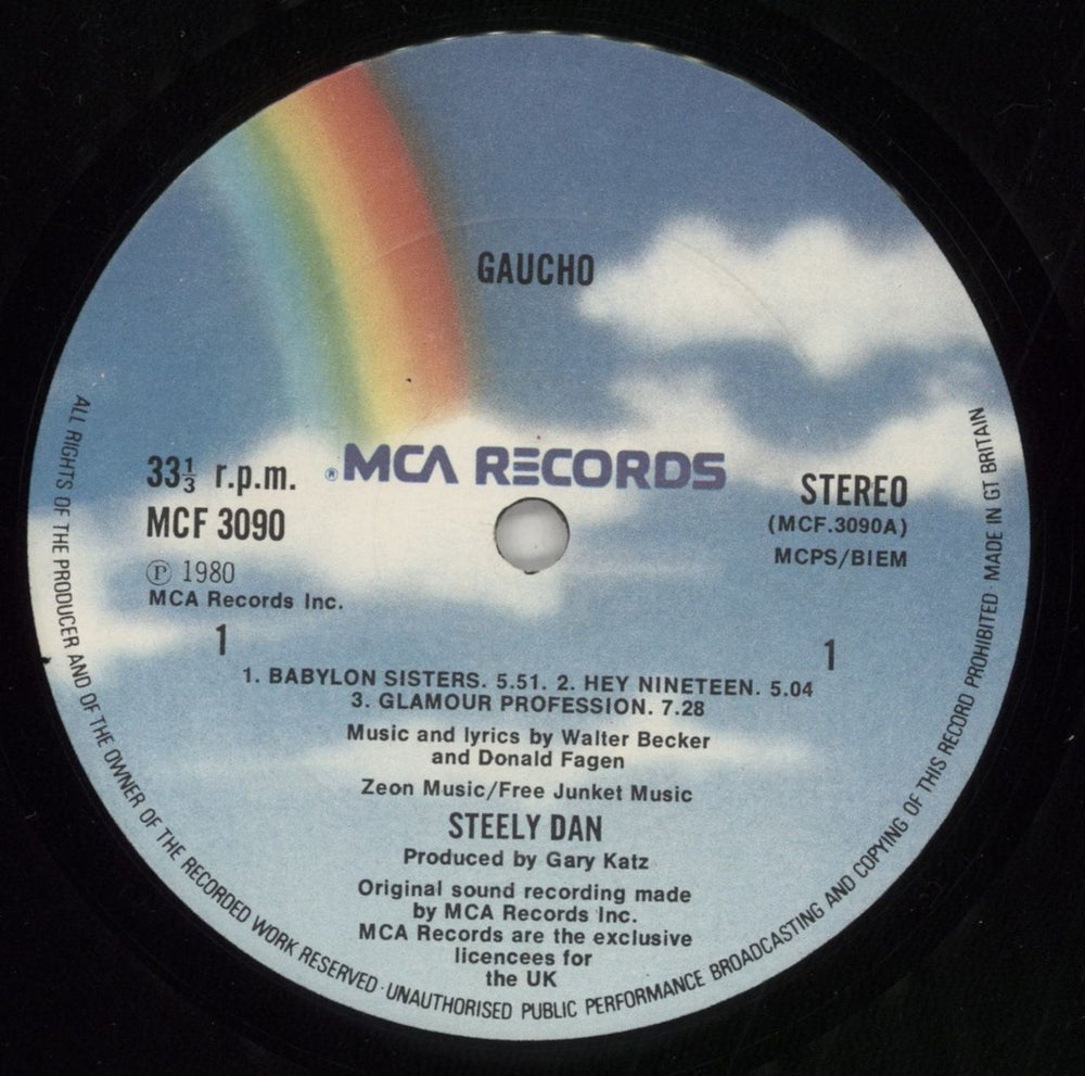 Steely Dan Gaucho + Inner UK vinyl LP album (LP record) S-DLPGA186400