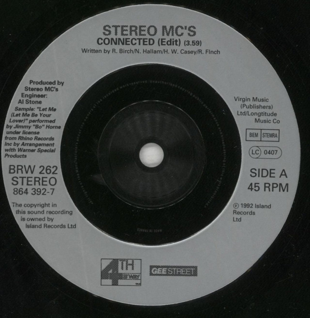 Stereo MCs Connected UK 7" vinyl single (7 inch record / 45) SMC07CO641790