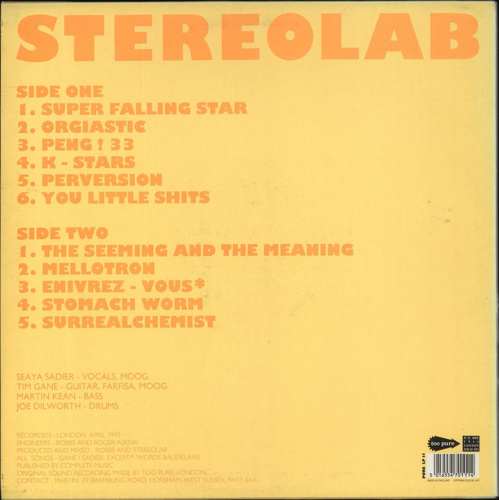 Stereolab Peng! + 5-page Press Release - EX UK vinyl LP album (LP record) 5016554701114