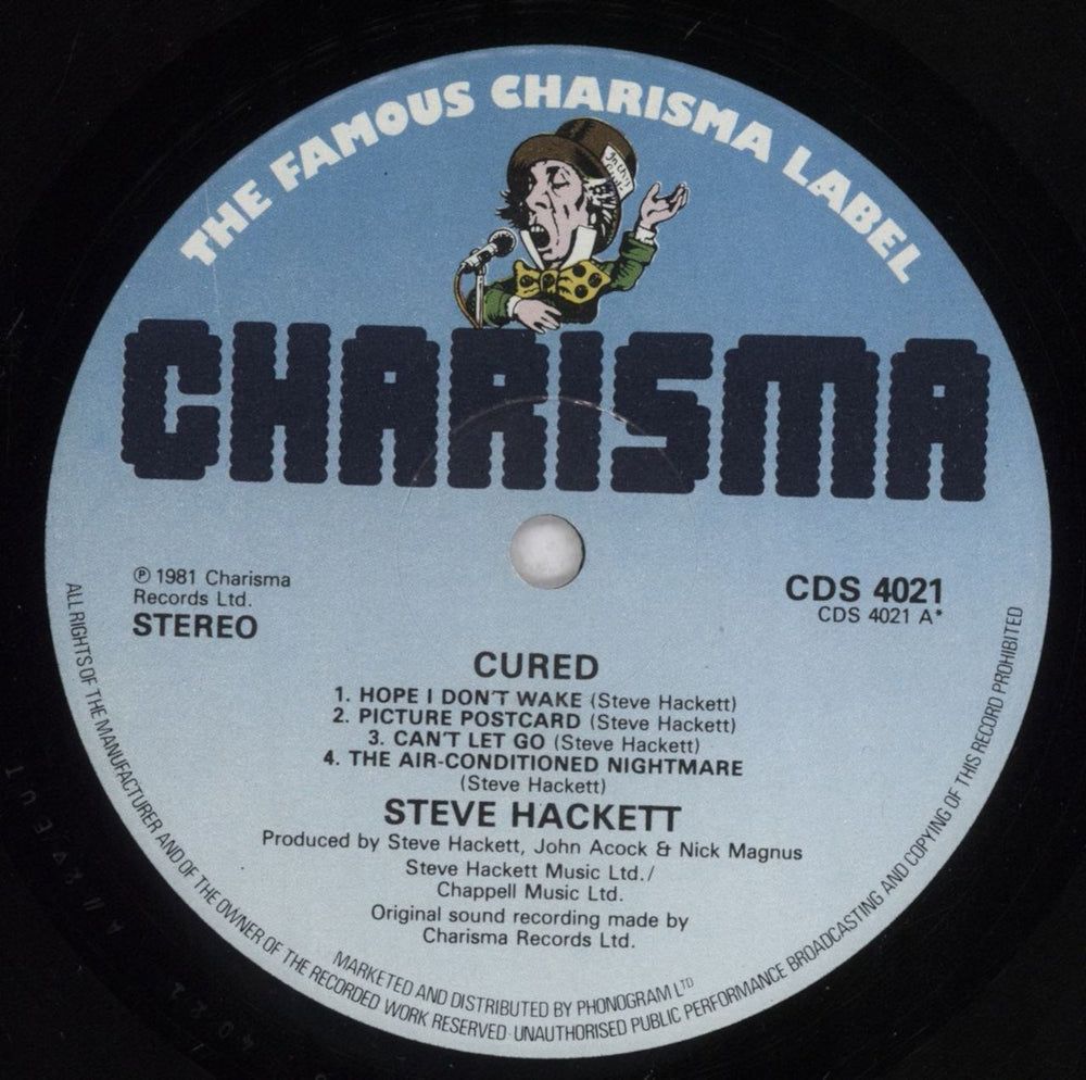 Steve Hackett Cured UK vinyl LP album (LP record) SVELPCU834163