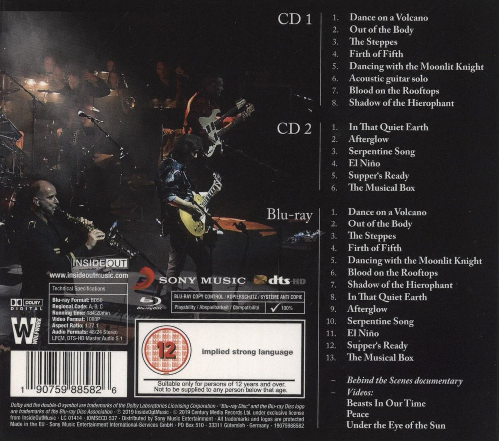 Steve Hackett Genesis Revisited: Band And Orchestra Live At The Royal Festival Hall UK 2-disc CD/DVD set 190759885826