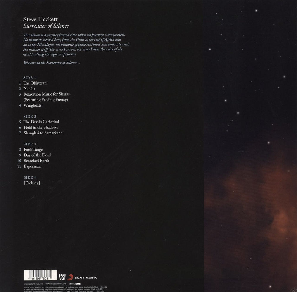 Steve Hackett Surrender Of Silence 2LP UK 2-LP vinyl record set (Double LP Album) 194398750811