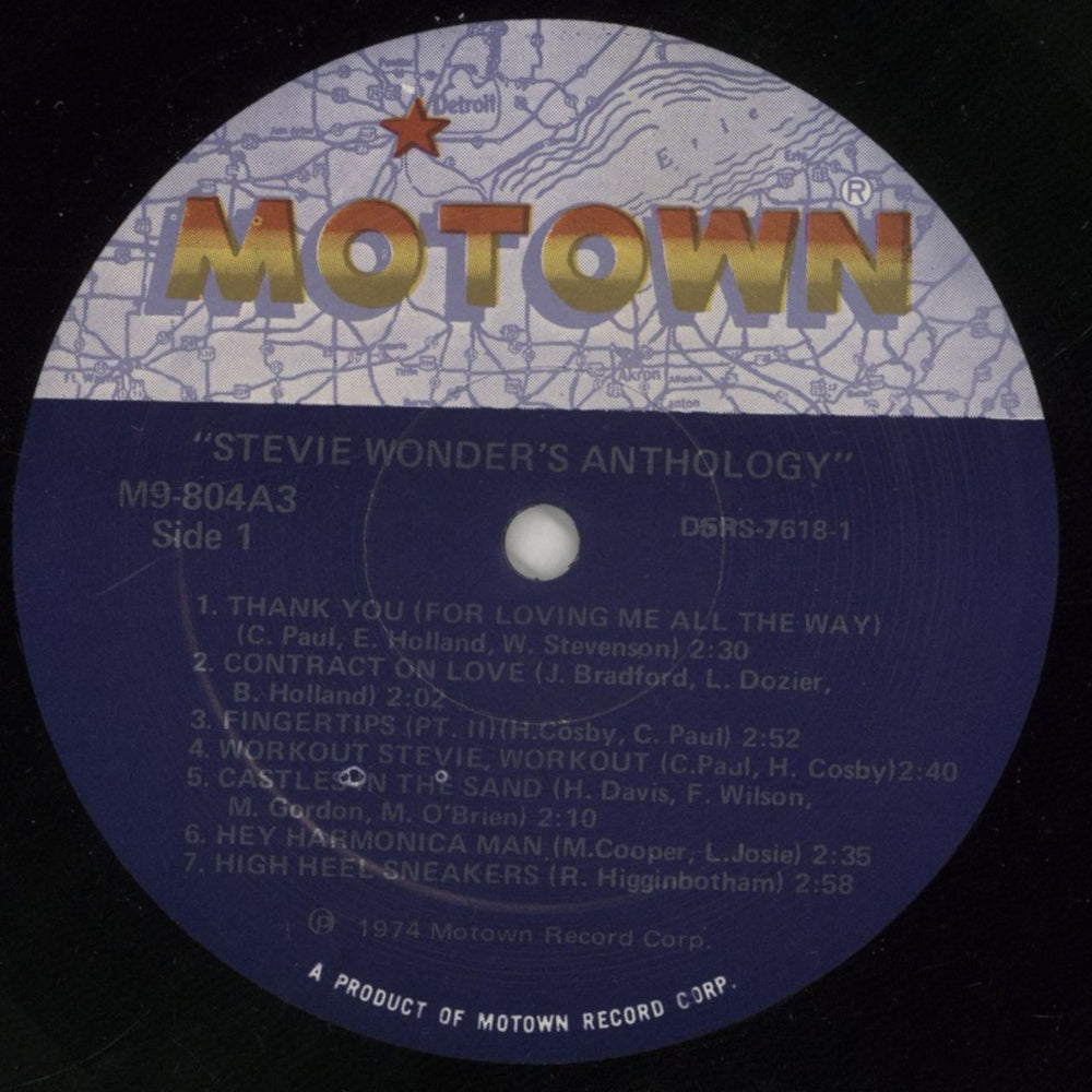 Stevie Wonder Anthology - VG/EX US 3-LP vinyl record set (Triple LP Album) STW3LAN568773