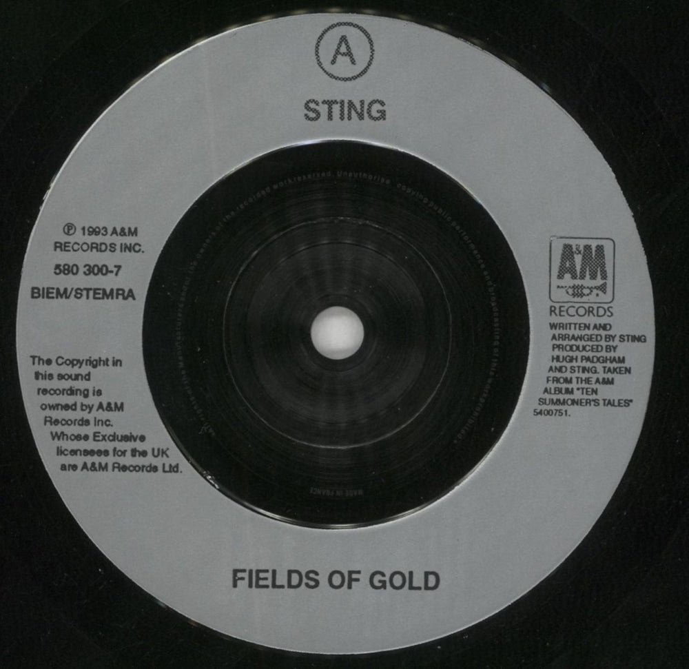 Sting Fields of Gold - EX UK 7" vinyl single (7 inch record / 45) STI07FI152898