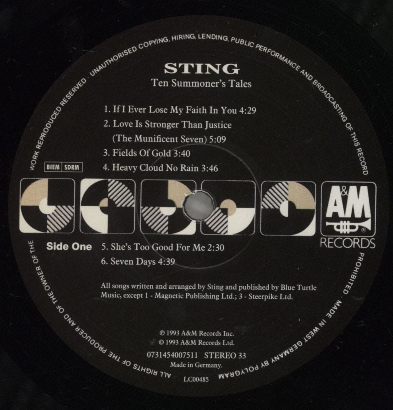 Sting Ten Summoner's Tales - 180 Gram Vinyl German Vinyl LP