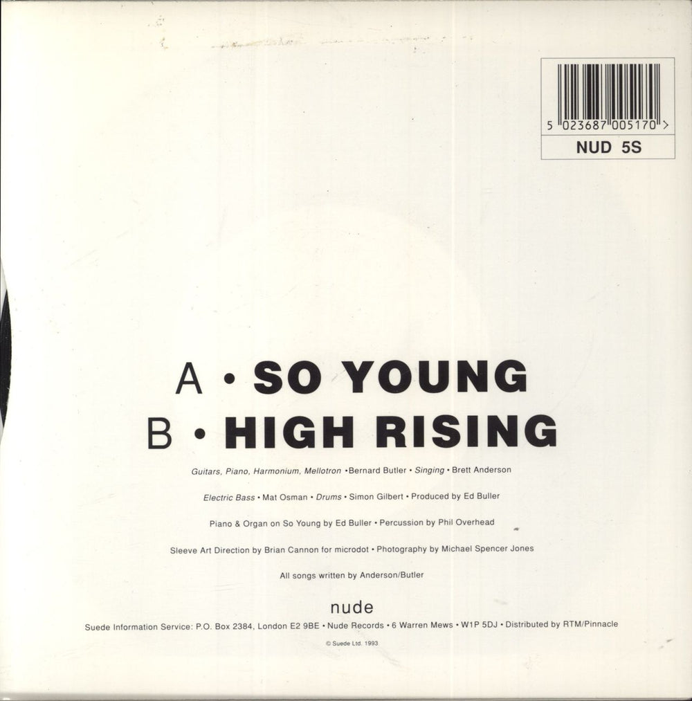 Suede So Young UK 7" vinyl single (7 inch record / 45) 5023687005170