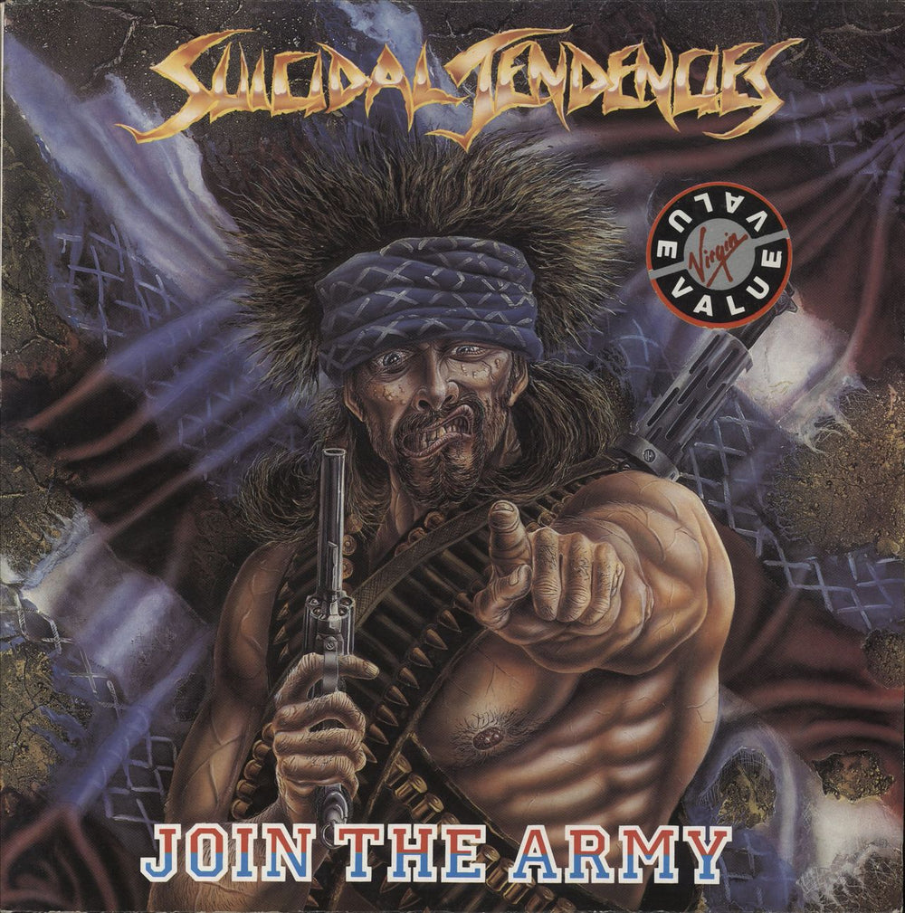 Suicidal Tendencies Join The Army - 1st - Stickered UK vinyl LP album (LP record) OVED307