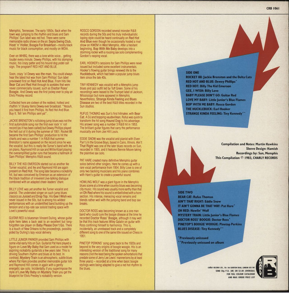 Sun Records Red Hot & Blue UK vinyl LP album (LP record)