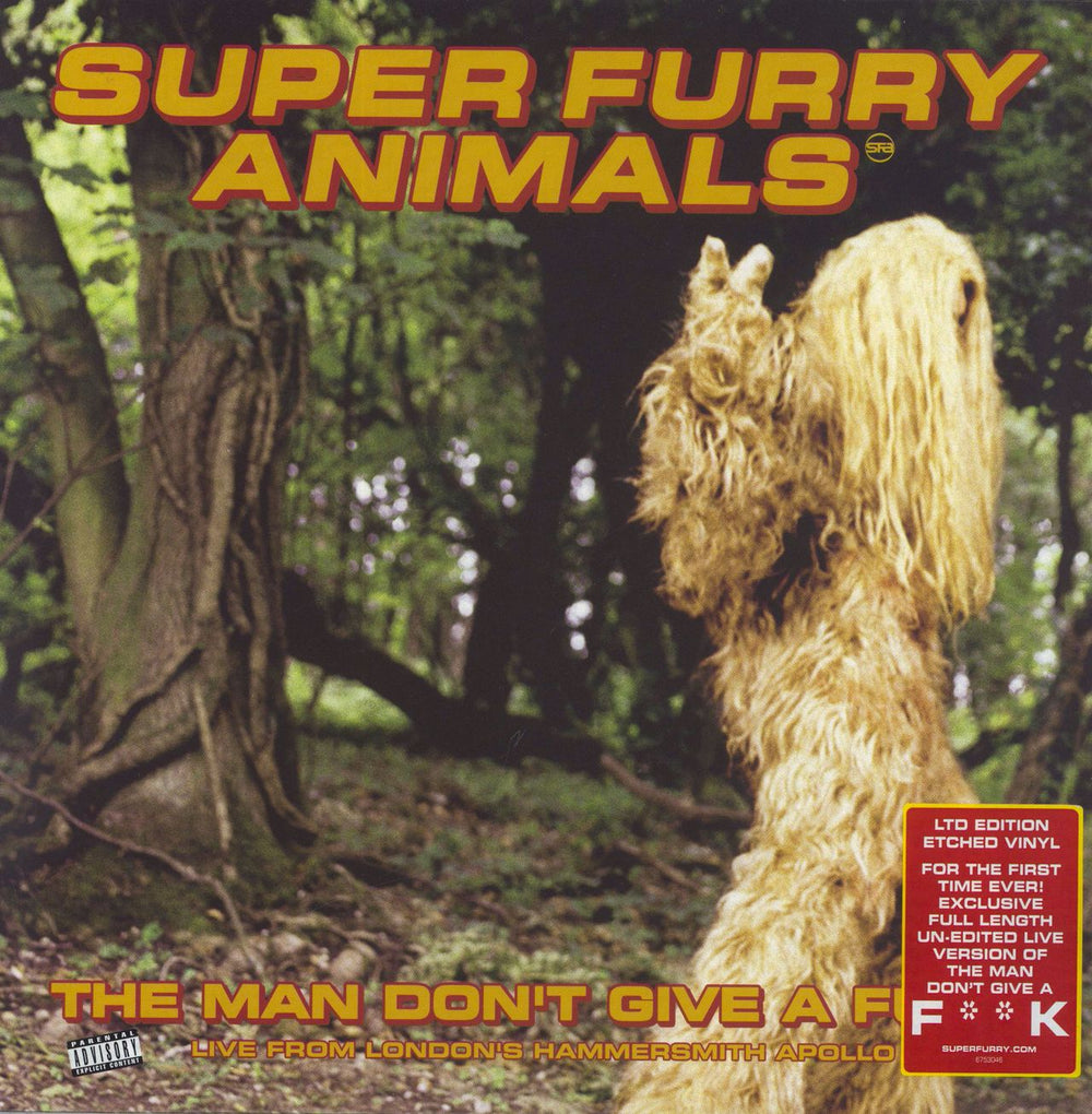 Super Furry Animals The Man Don't Give A Fuck - Etched UK 12" vinyl single (12 inch record / Maxi-single) 6753046