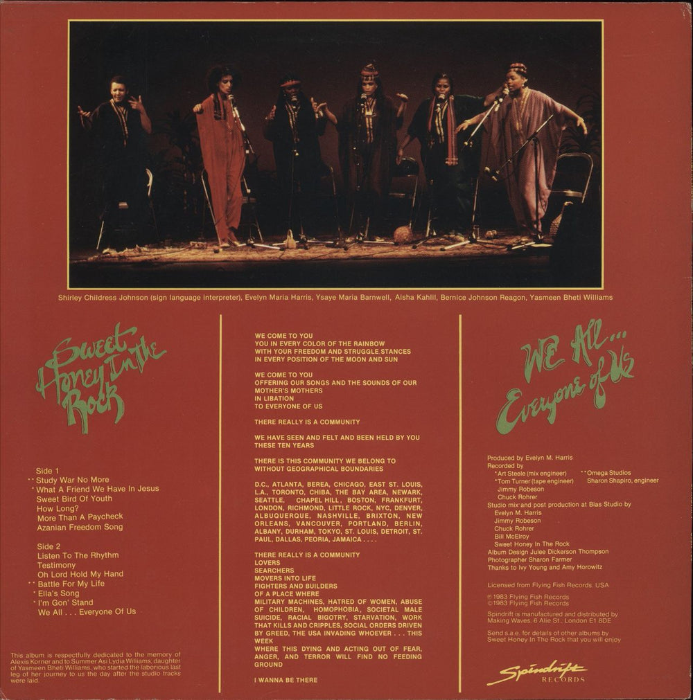Sweet Honey In The Rock We All... Everyone Of Us UK vinyl LP album (LP record)