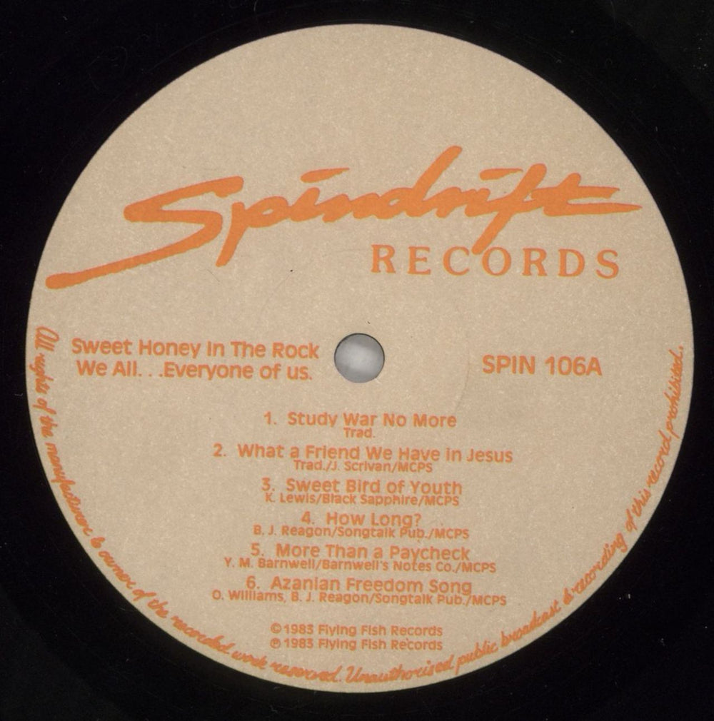 Sweet Honey In The Rock We All... Everyone Of Us UK vinyl LP album (LP record) S8HLPWE530142