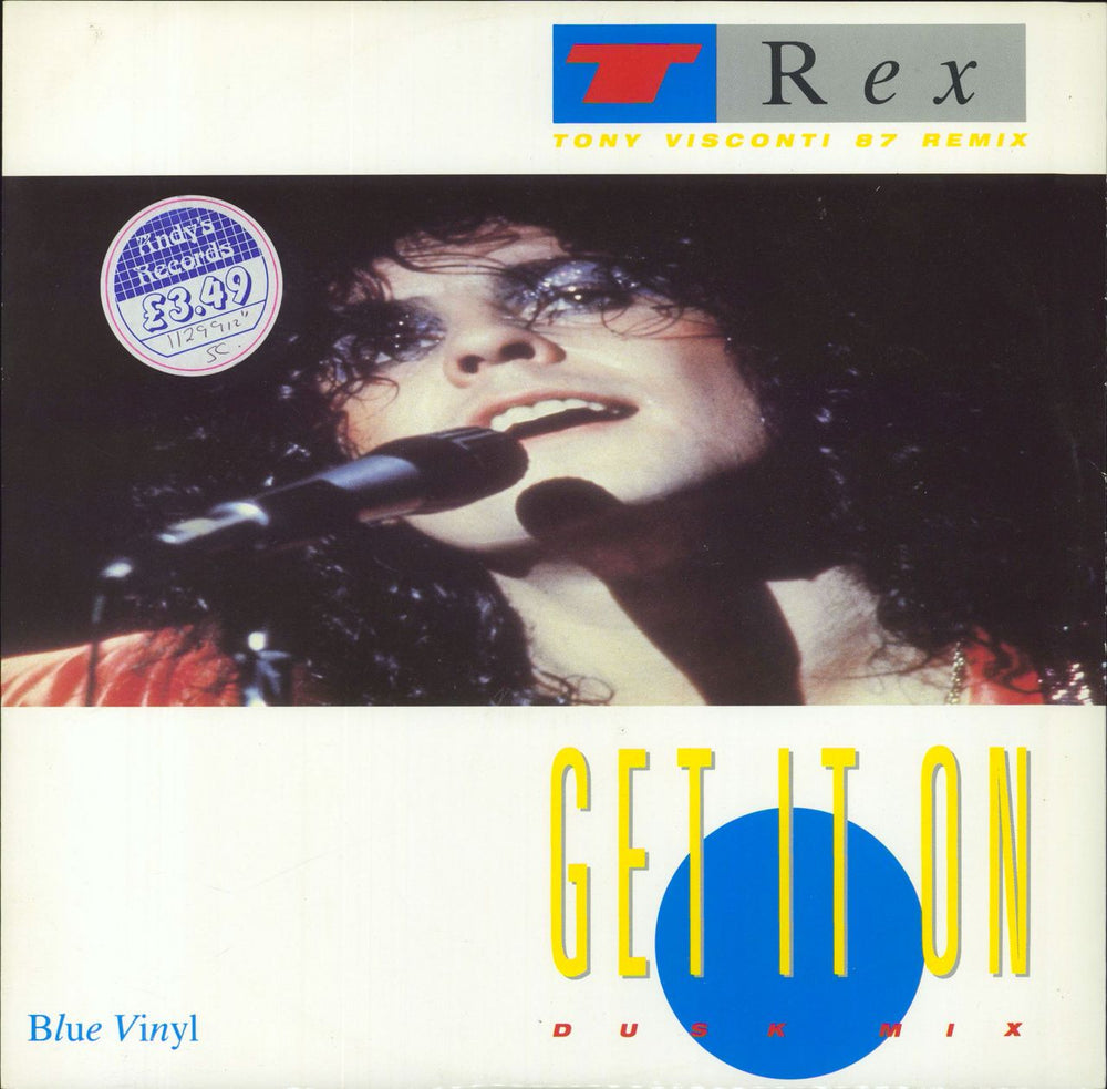 T-Rex / Tyrannosaurus Rex Get It On - Blue Vinyl UK 12" vinyl single (12 inch record / Maxi-single) 12MARCB10