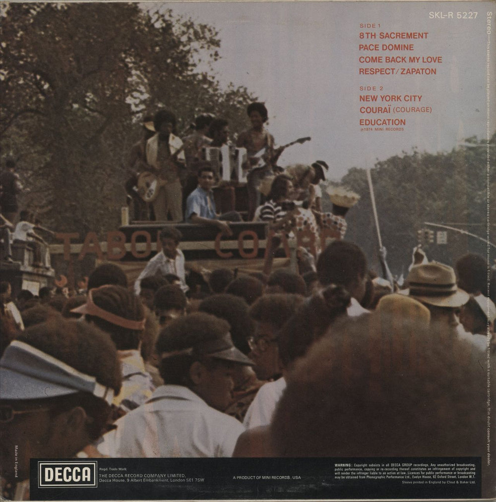 Tabou Combo 8th Sacrament UK vinyl LP album (LP record)