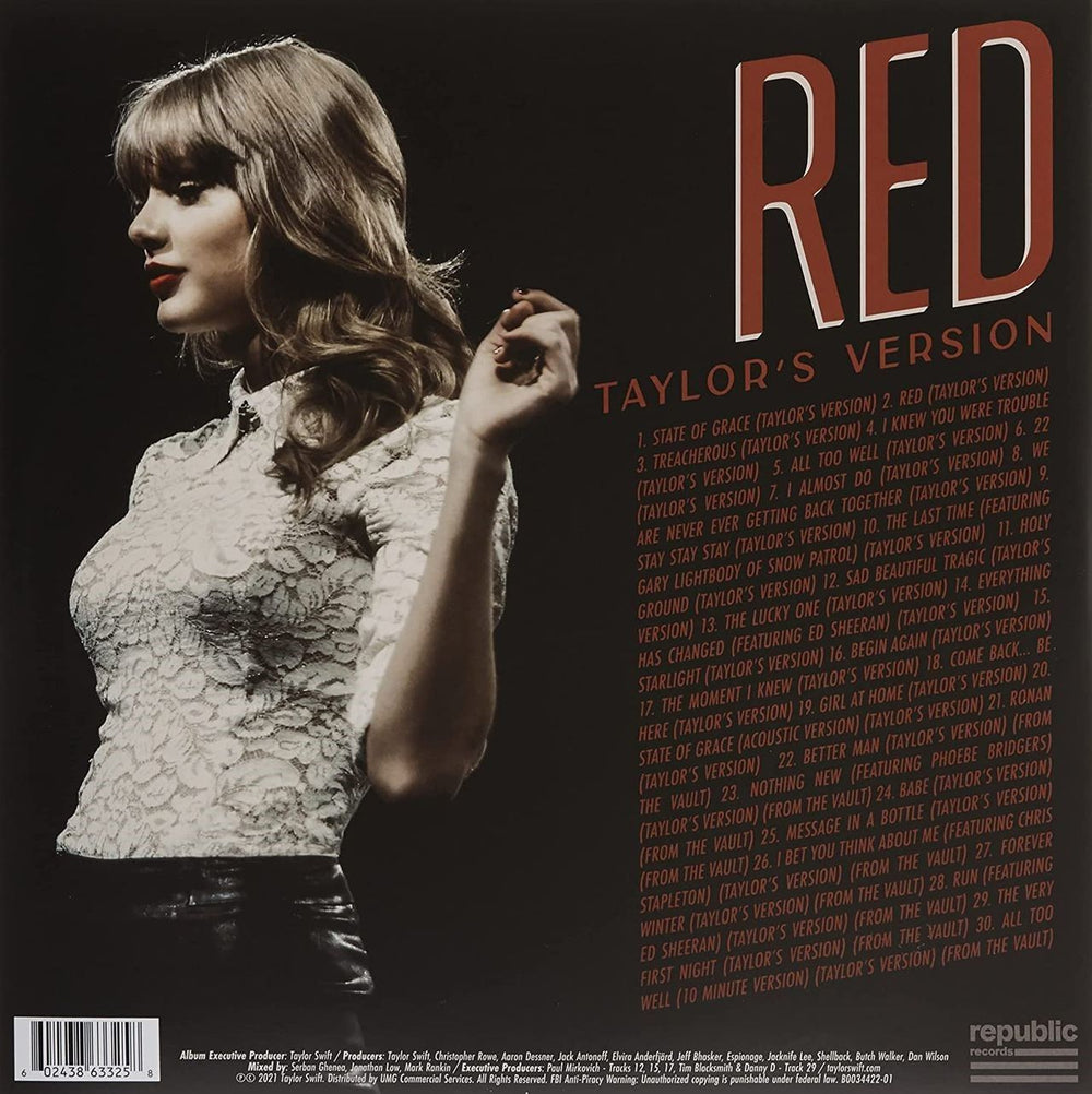 Taylor Swift Red: Taylor's Version - Sealed US 4-LP vinyl set 